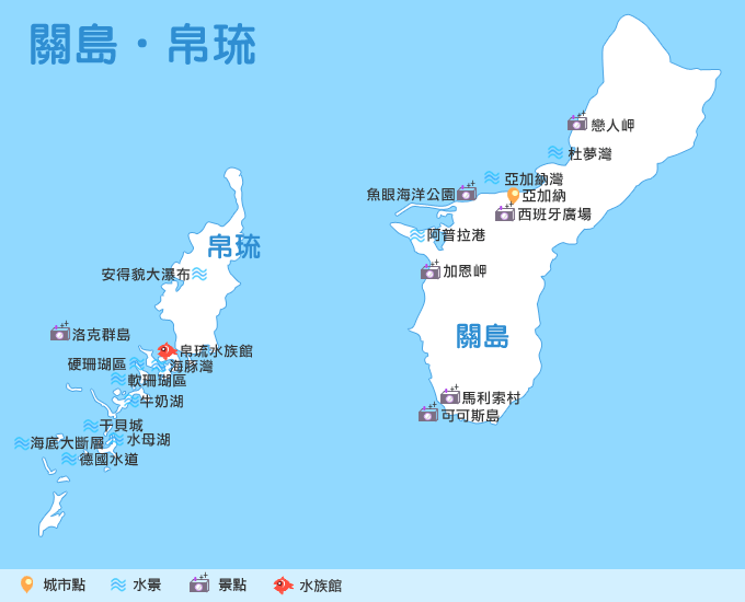 關島帛琉旅遊地圖