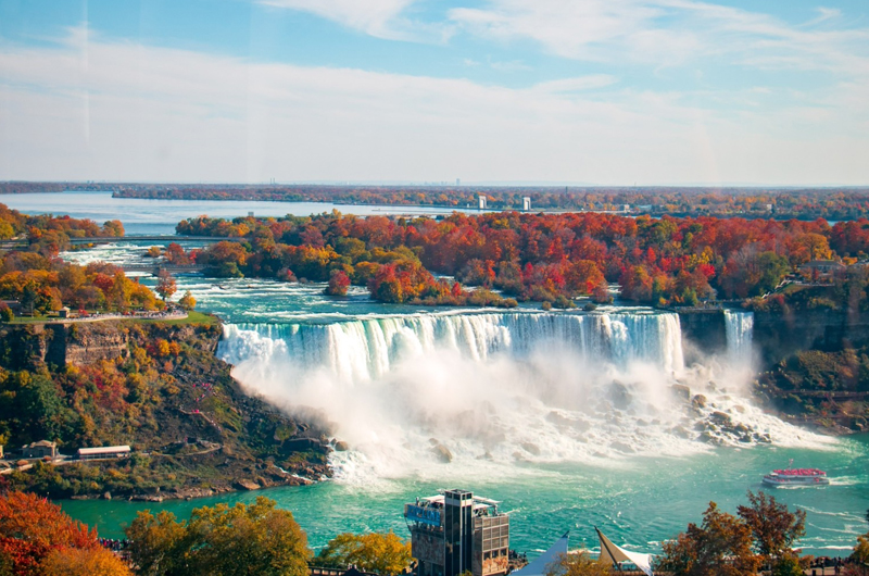 世界七大景尼加拉瀑布秋色風景