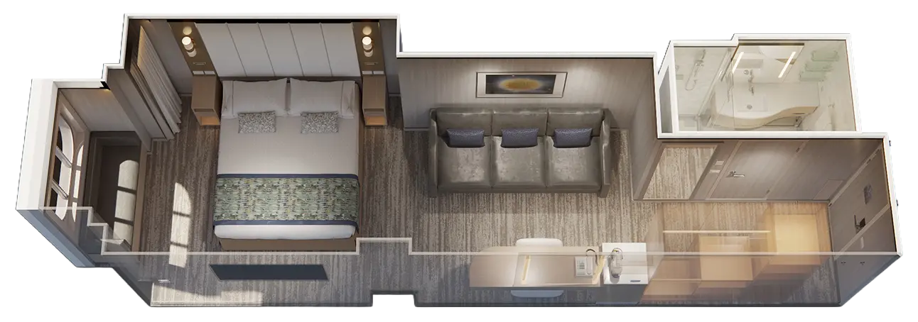 優質海景外艙平面圖 優質海景外艙平面圖