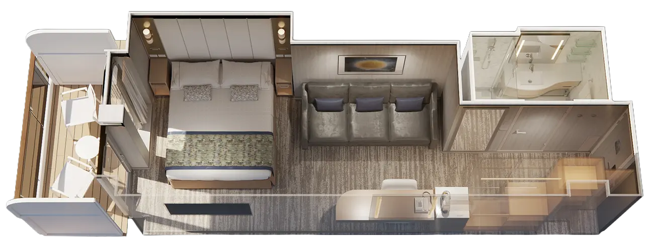 陽台艙平面圖 陽台艙平面圖