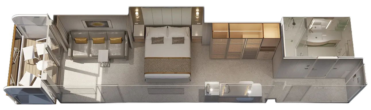 聖殿迷你套房艙平面圖 聖殿迷你套房艙平面圖