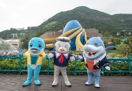 香港海洋公園 威威與好友會面