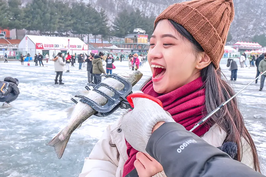 冰釣鱒魚 趣味經驗