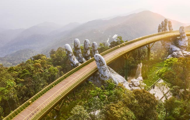 超值中越雙城》纜車佛手橋.珍珠奇幻樂園.迦南島竹桶船.會安燈籠古鎮6日